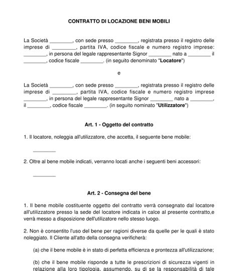 contratto noleggio studenti